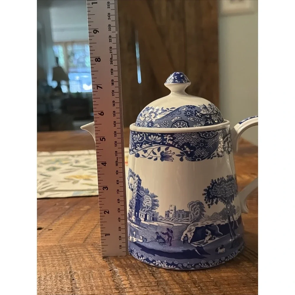 Teapot-Tea Pot with Lid-Blue Italian Pattern by Spode-Ascot Version